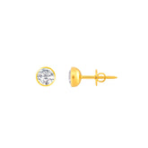 22k Yellow Gold Cubic Zirconia Stud Earrings with gold weight of 0.77g
